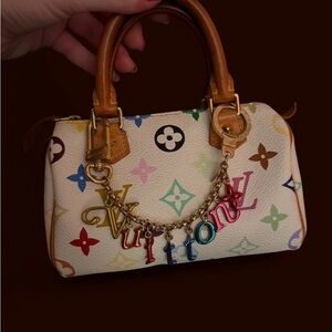 Louis Vuitton White Nano Speedy with Charm *Send Offers!!*